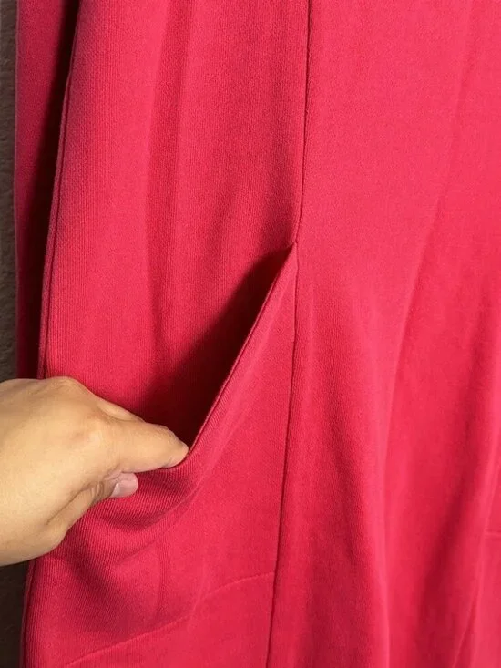 J. Jill Pink Pullover Sweater Dress Pockets Long Sleeve Womens Size Small Barbie - Picture 3 of 8